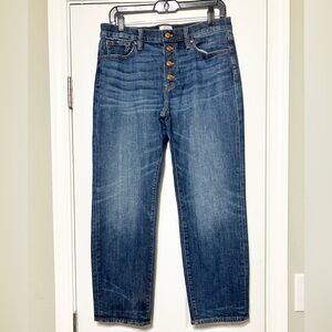 J. Crew Womens Front Buttons Straightaway Blue Jean